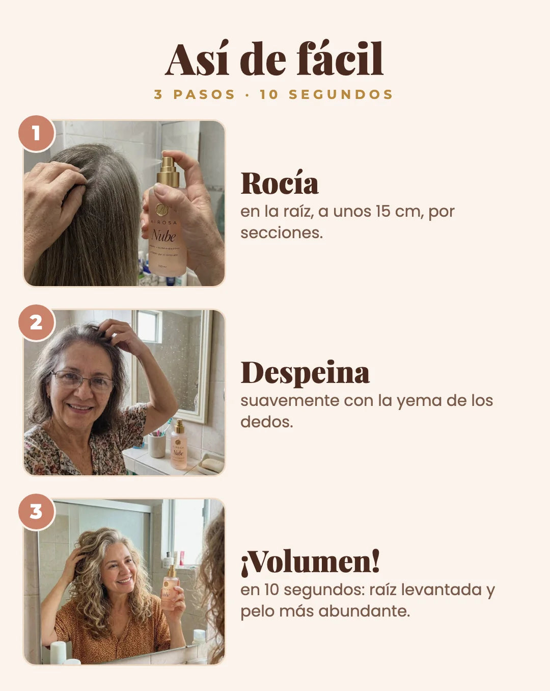 Así de fácil: rocía, despeina y listo