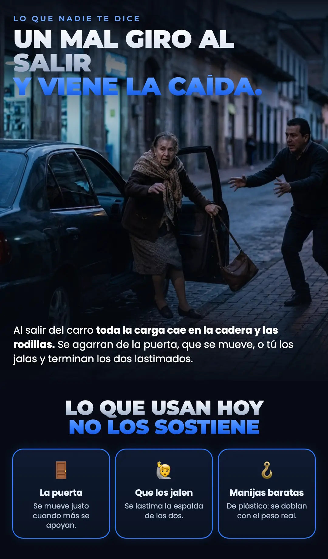 Lo que nadie te dice: un mal giro al salir y viene la caída