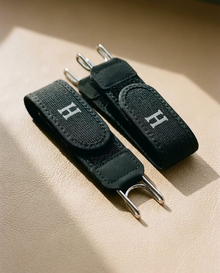 Par de correas tácticas sin hebilla con gancho metálico y velcro