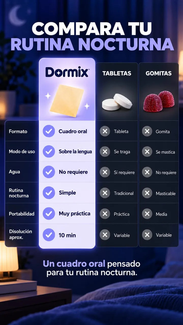 DORMIX vs pastillas y melatonina común
