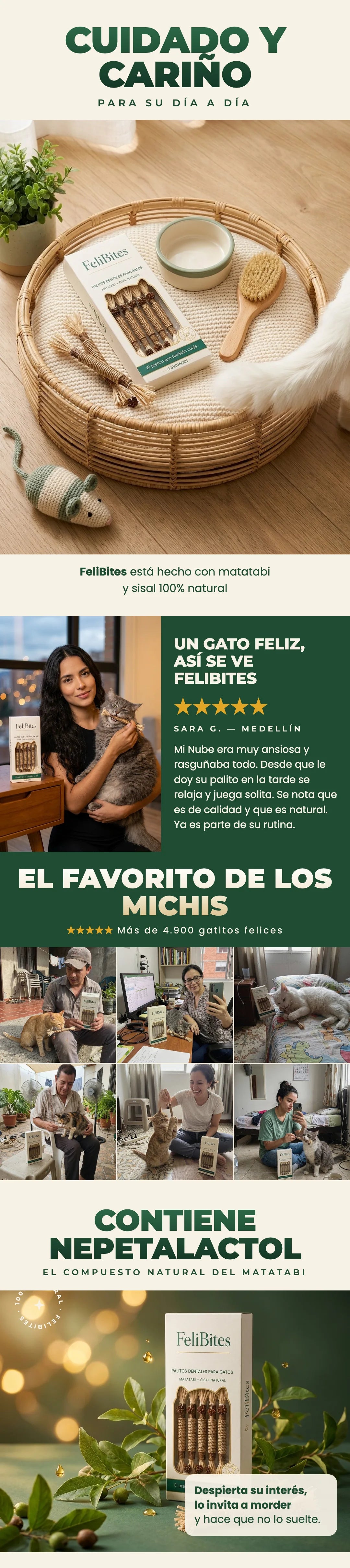 Cuidado y cariño — contiene nepetalactol natural