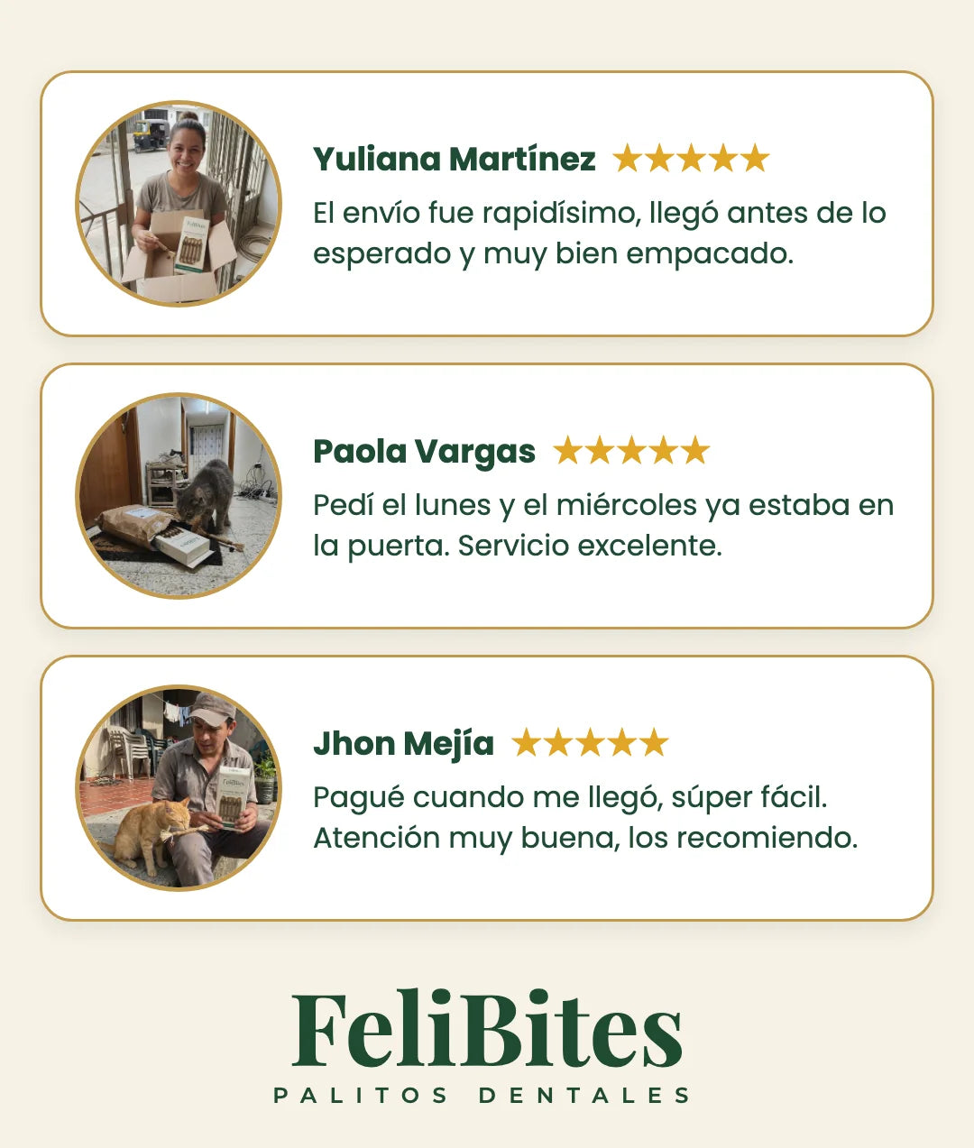 Reseñas de envío de nuestros clientes