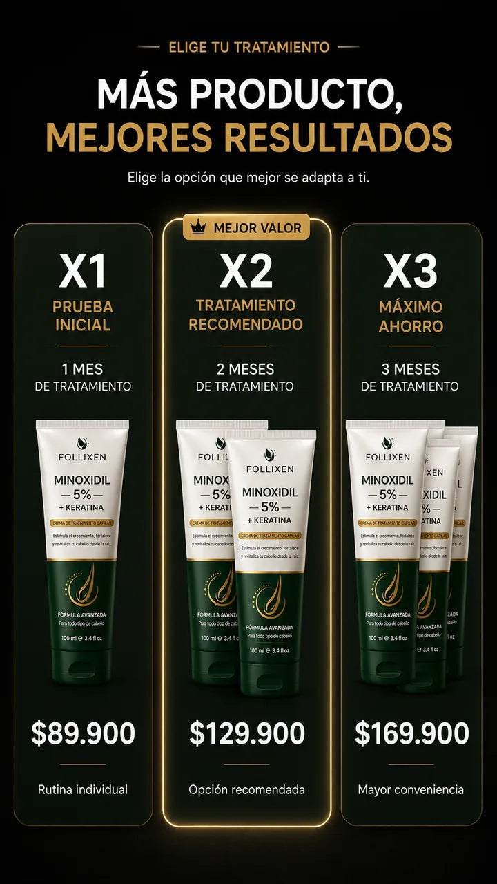 Elige tu tratamiento — x1 $89.900 / x2 $129.900 MEJOR VALOR / x3 $169.900