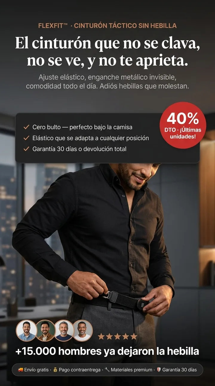 FlexFit — El cinturón sin hebilla que no se clava, no se ve, no te aprieta