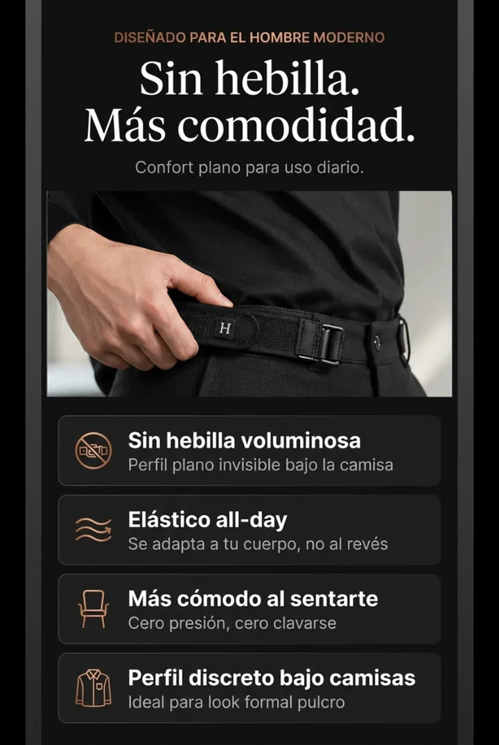Sin hebilla. Más comodidad. Confort plano para uso diario