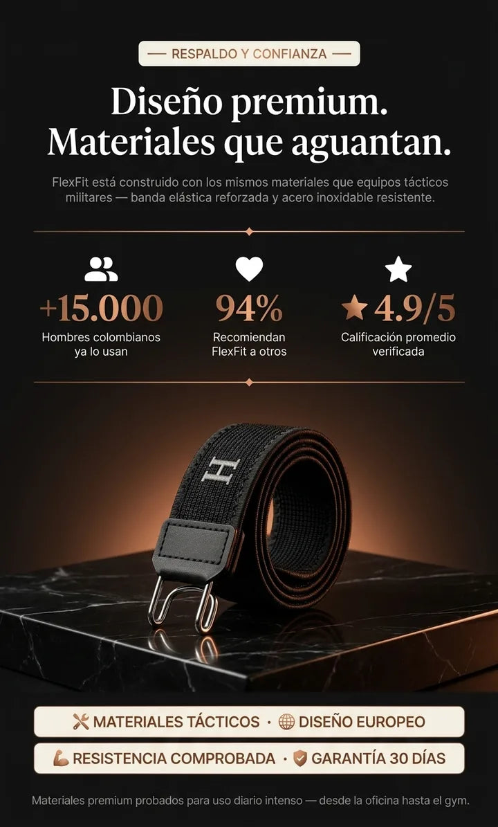 Diseño premium. Materiales que aguantan. +15.000 hombres colombianos