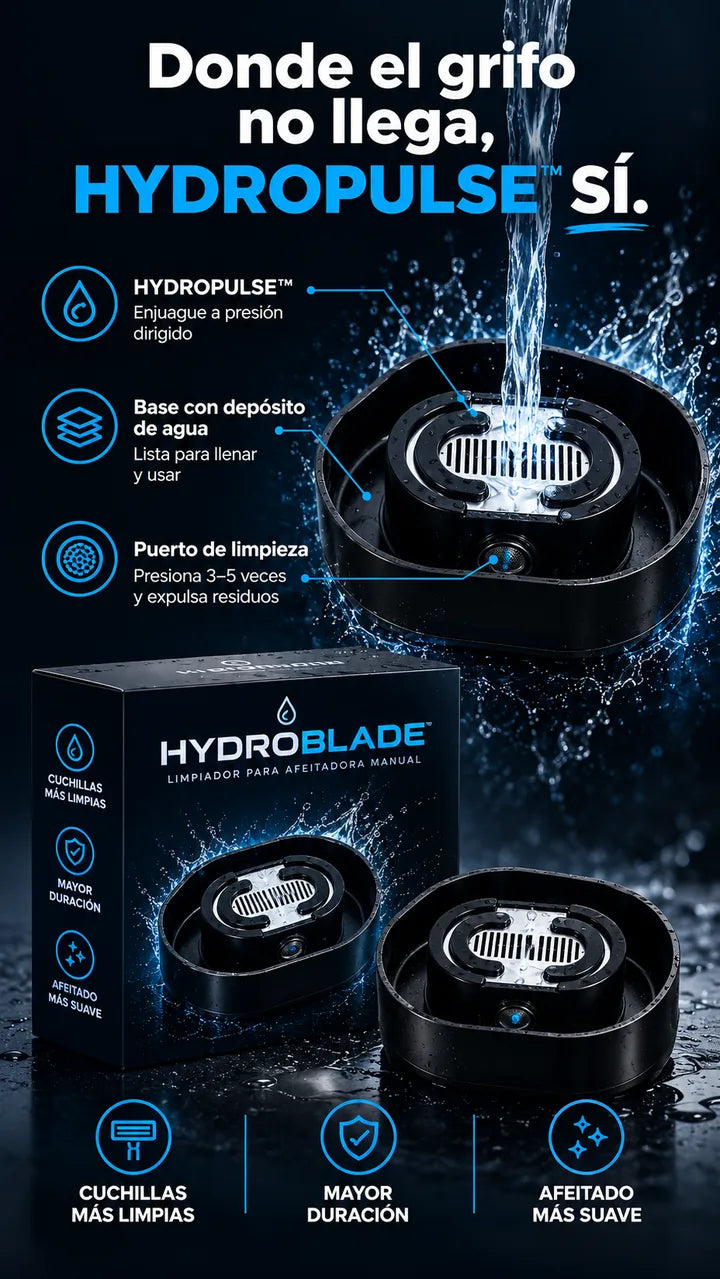Fórmula HydroPulse™ · 3 pasos · sin químicos