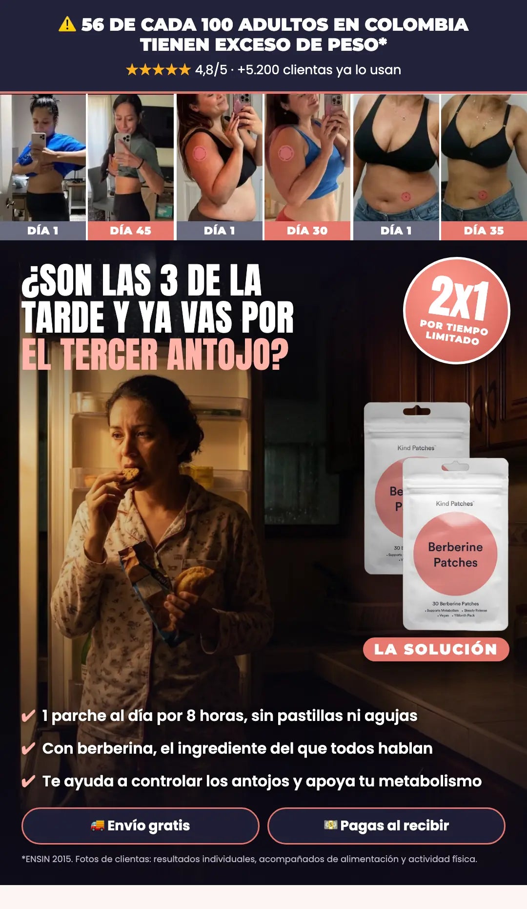 ¿Son las 3 de la tarde y ya vas por el tercer antojo? Kind Patch, parches de berberina