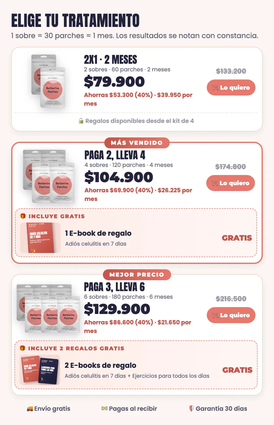 Elige tu tratamiento Kind Patch: 2x1, paga 2 lleva 4, paga 3 lleva 6