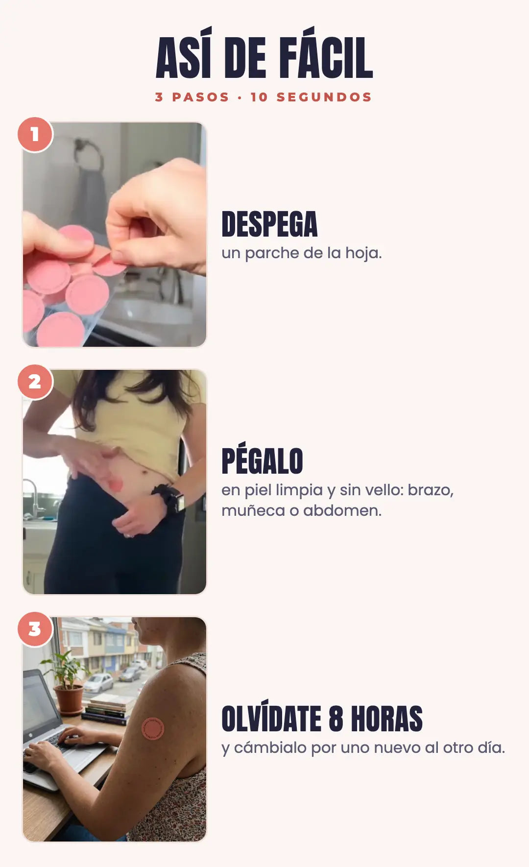 Así de fácil: despega, pega y olvídate 8 horas