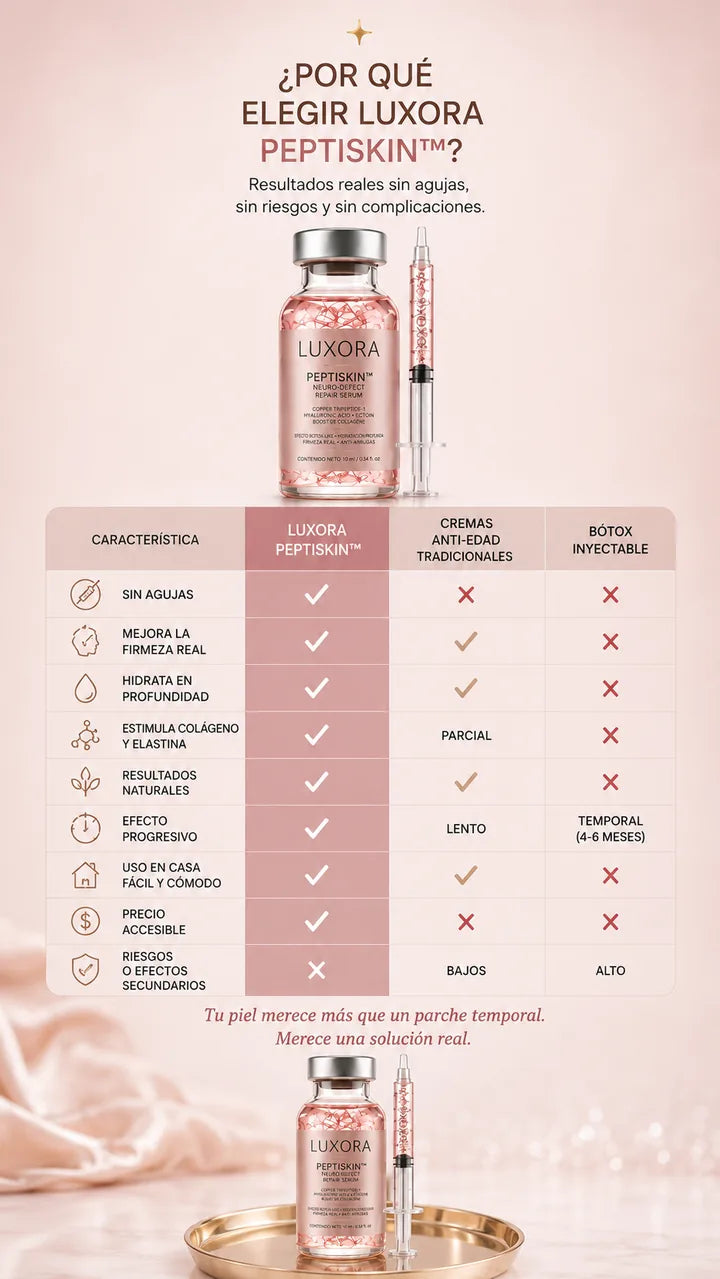 Peptiskin vs Cremas anti-edad vs Bótox inyectable