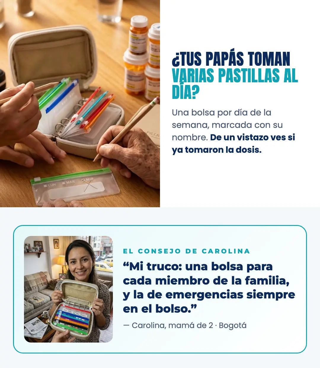 Para tus papás: una bolsa por día