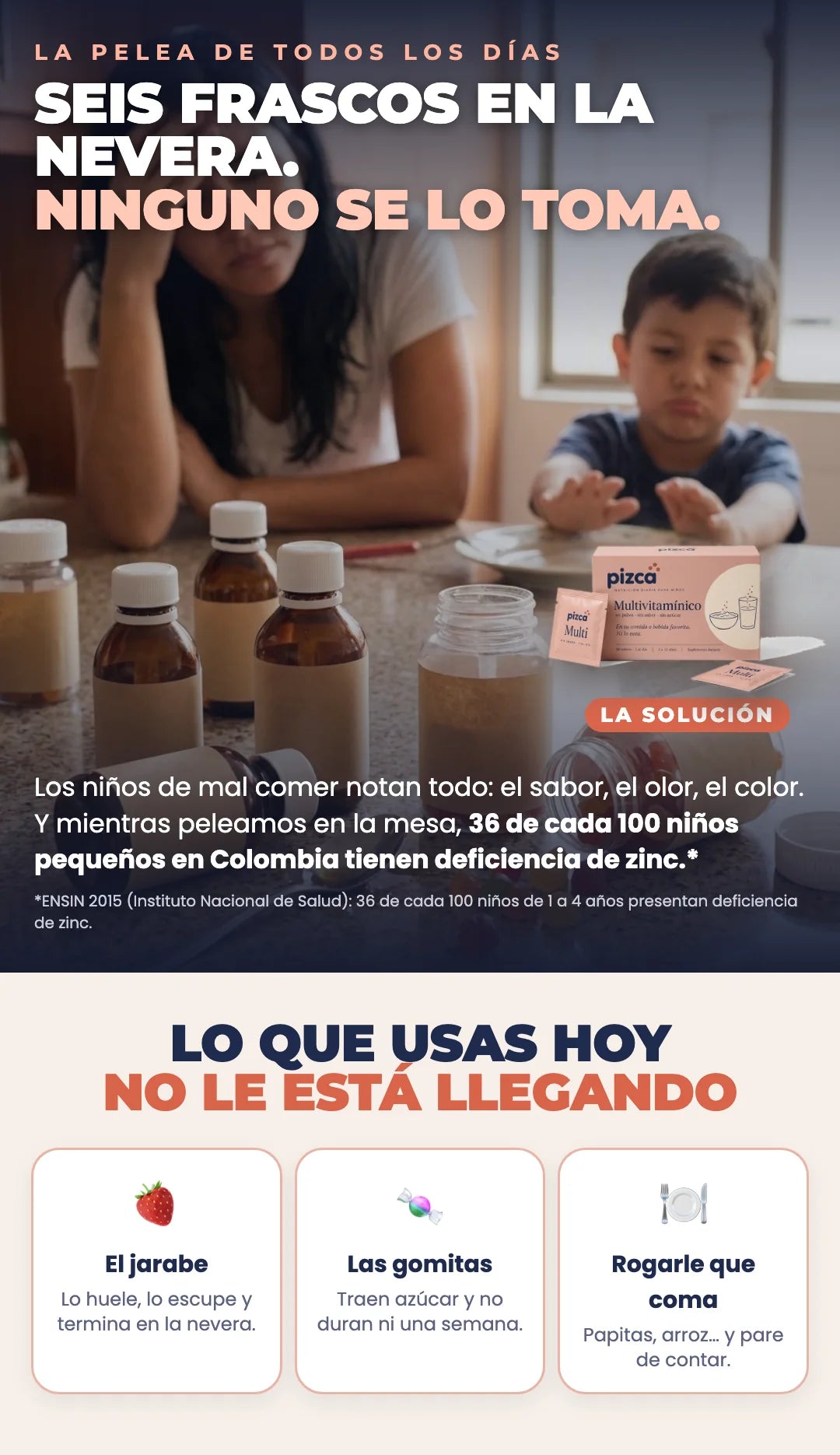 Seis frascos en la nevera, ninguno se lo toma