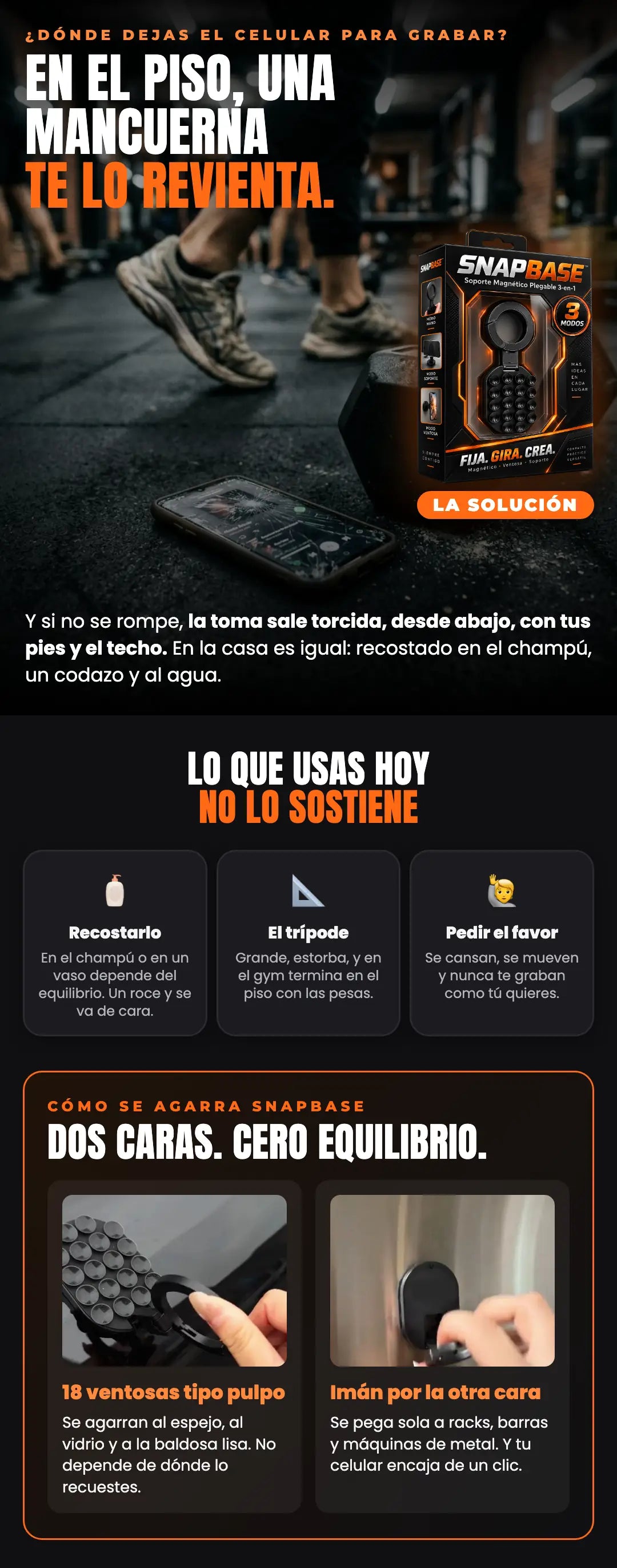 En el piso, una mancuerna te lo revienta: dos caras, cero equilibrio