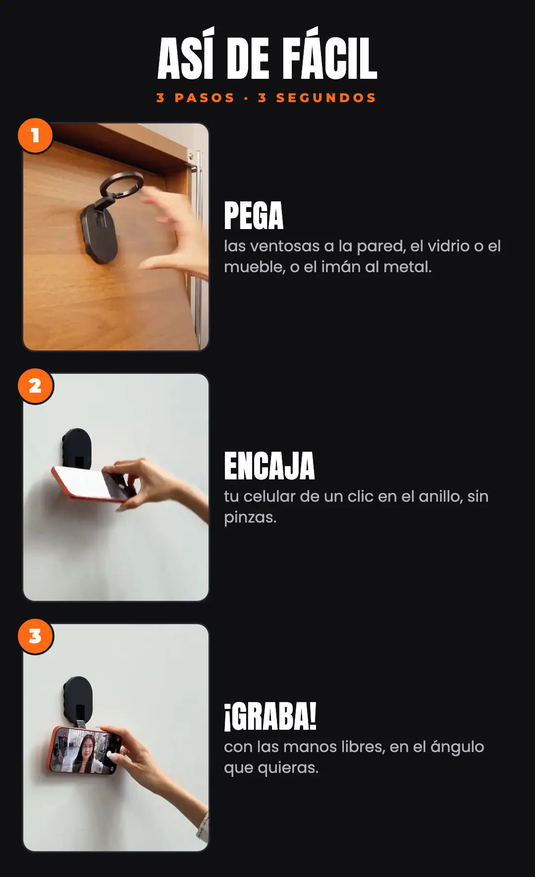 Así de fácil: pega, encaja y graba