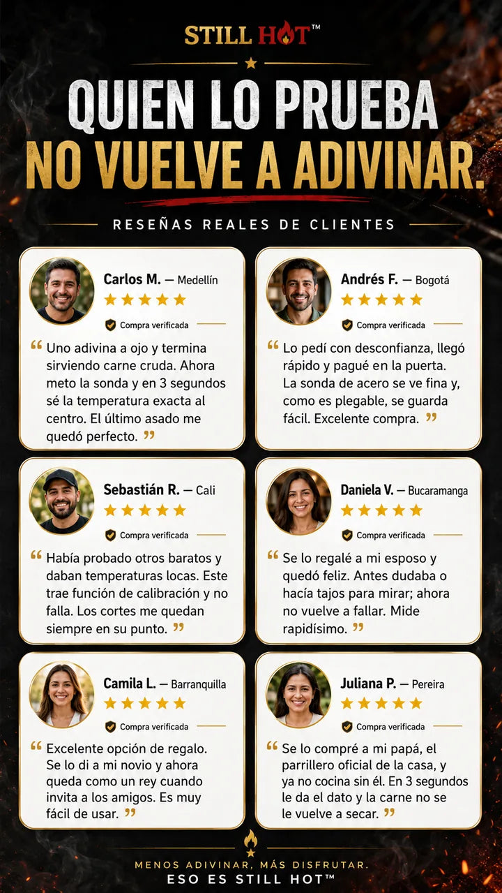 Testimonios reales — clientes STILL HOT