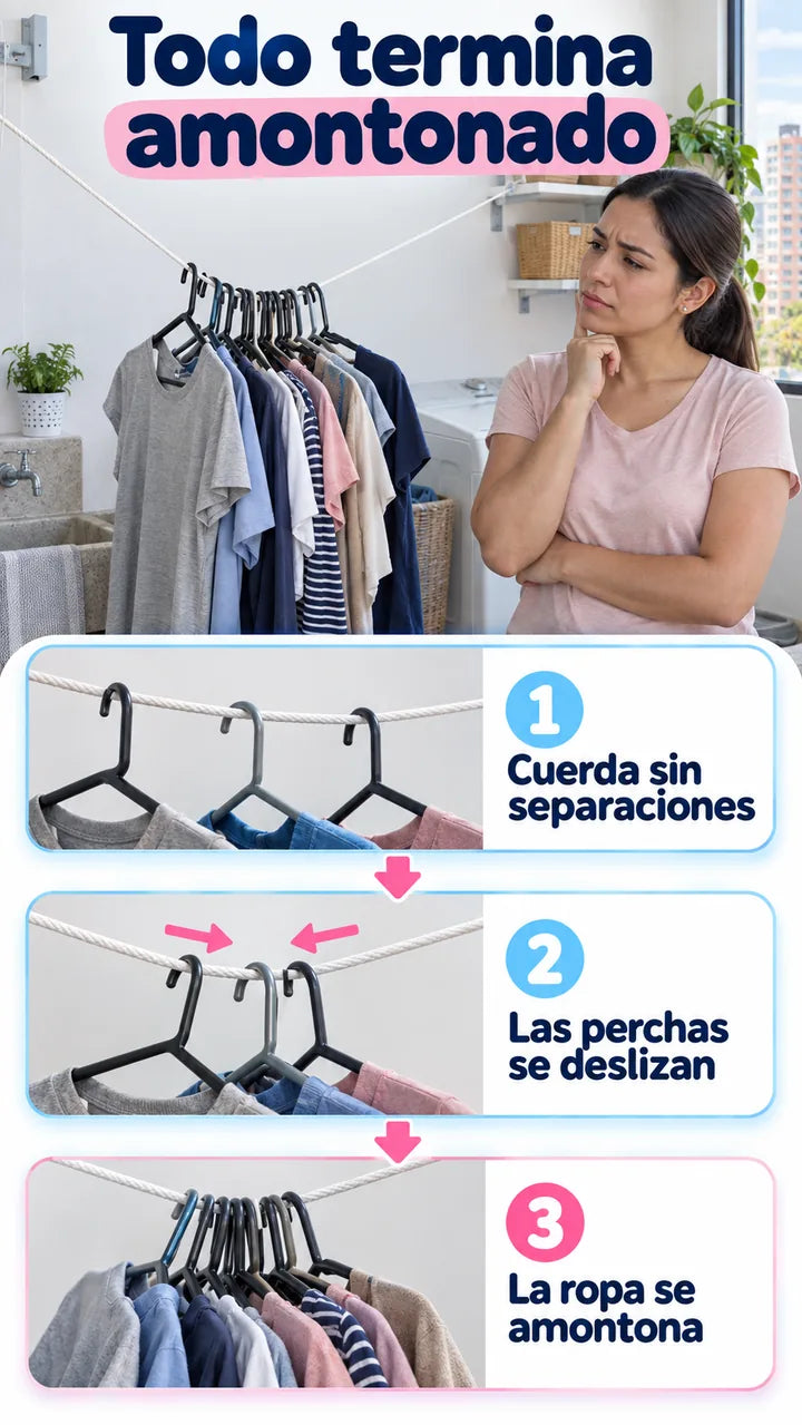El verdadero problema — perchas que se caen y se pegan