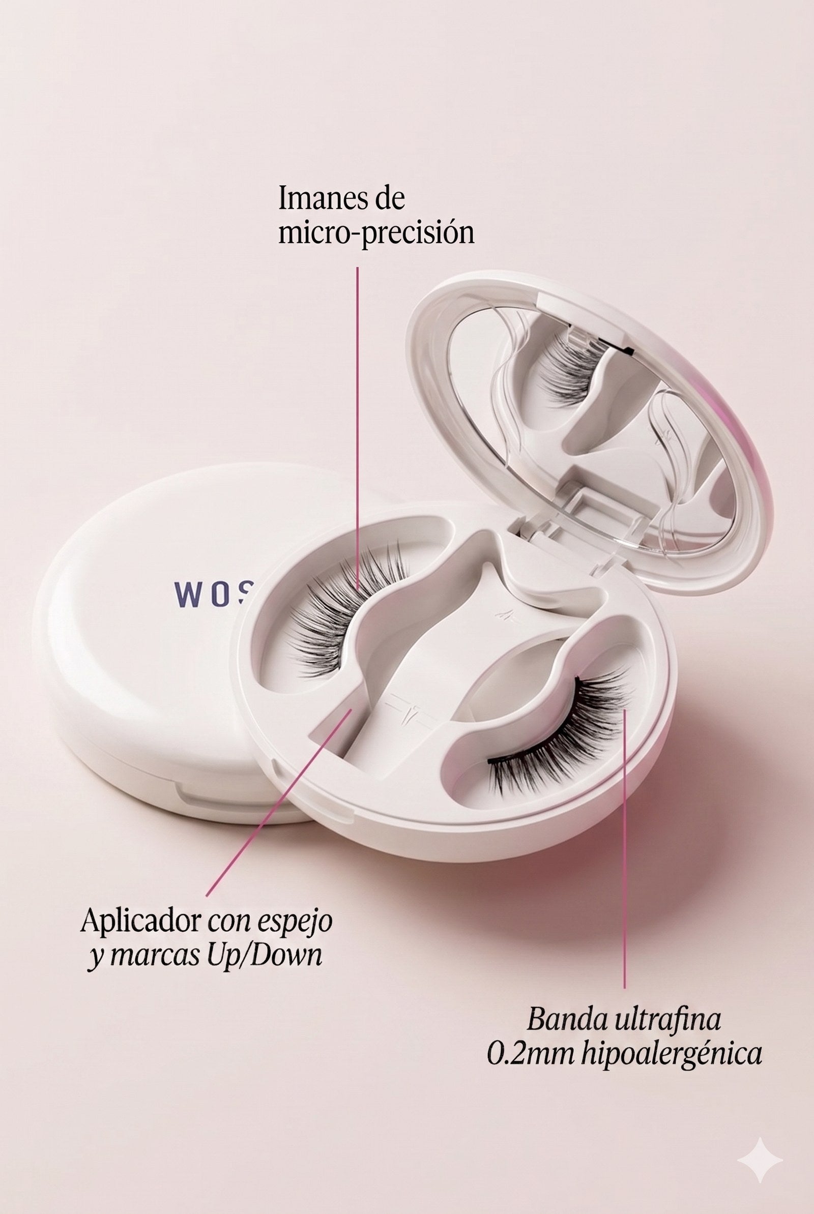 Wosado: imanes de micro-precisión, aplicador con espejo, banda ultrafina 0.2mm