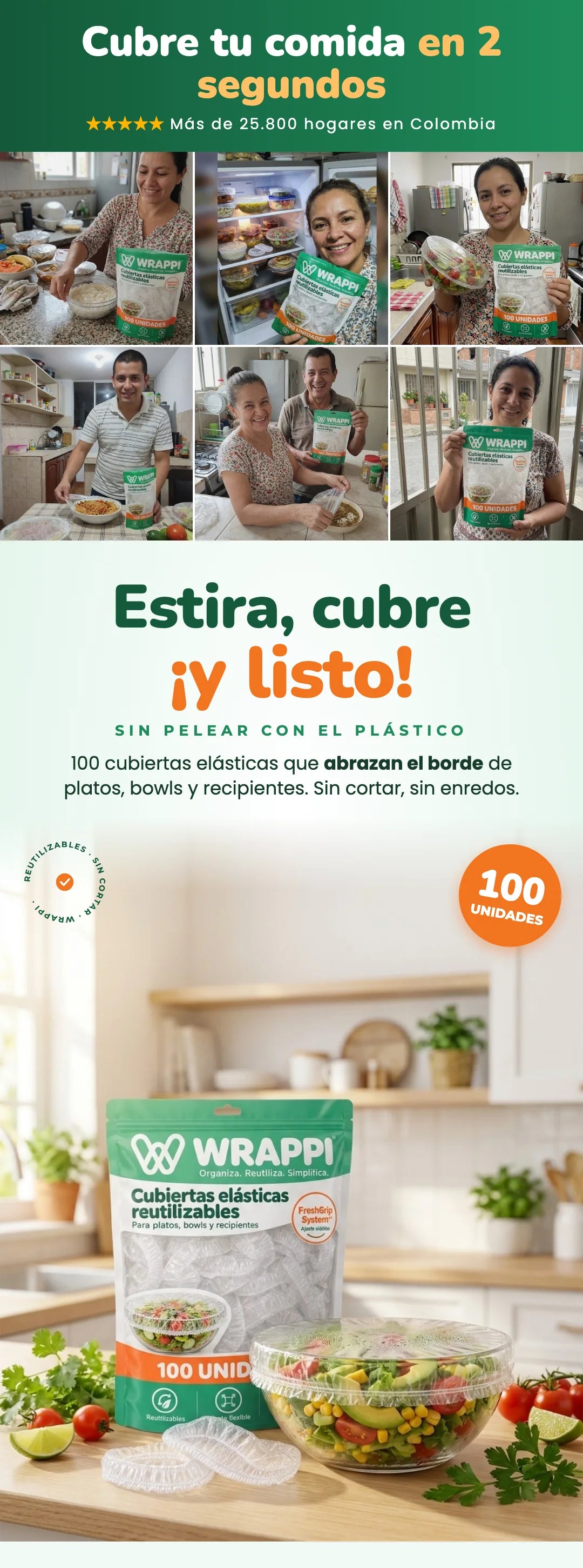 Cubre tu comida en 2 segundos — +25.800 hogares