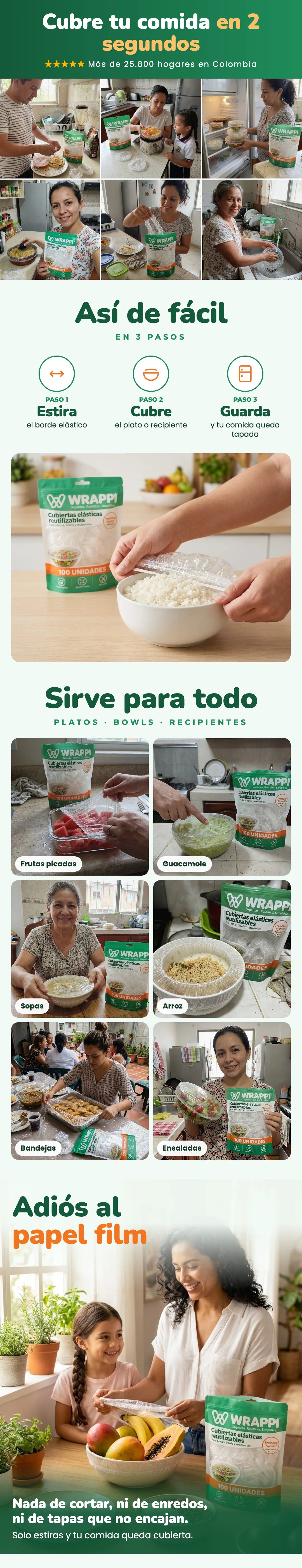Así de fácil: estira, cubre y guarda
